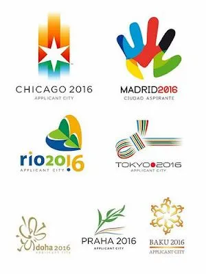  ... logos olímpicos de las 7 ciudades candidatas a celebrar los Juegos en