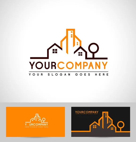 Logotipo de construcciones inmobiliarias — Vector stock ...
