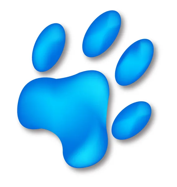 Logotipo del perro azul de la huella — Vector stock © Glopphy ...