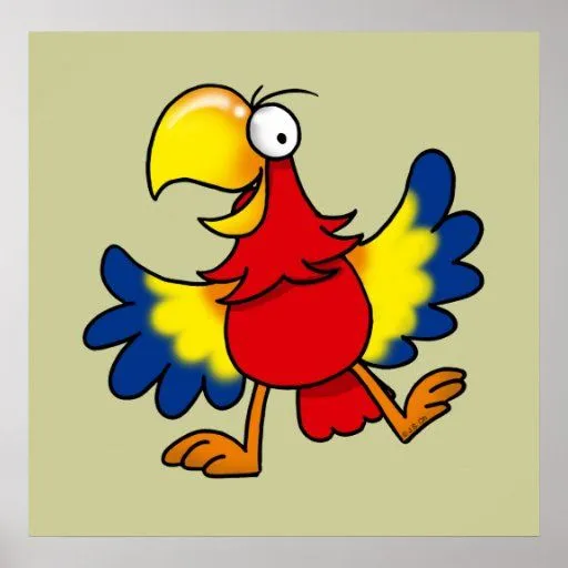 Loro divertido del dibujo animado impresiones de Zazzle. Loro divertido del dibujo animado impresiones de Zazzle.