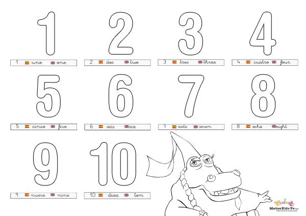 Aprender los números del 1 al 10, fichas educativas para colorear ...