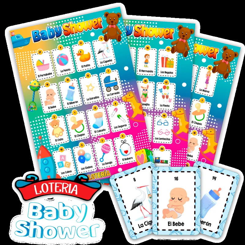 Lotería Baby Shower Feliz Imprimible – AseMedia Digital Studio
