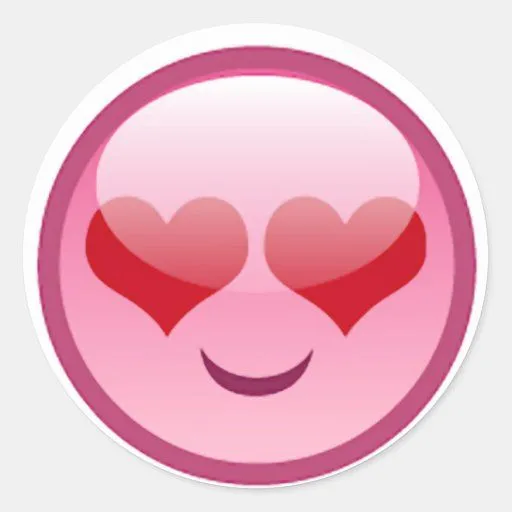 Lovestruck Happy Face Classic Round Sticker | Zazzle