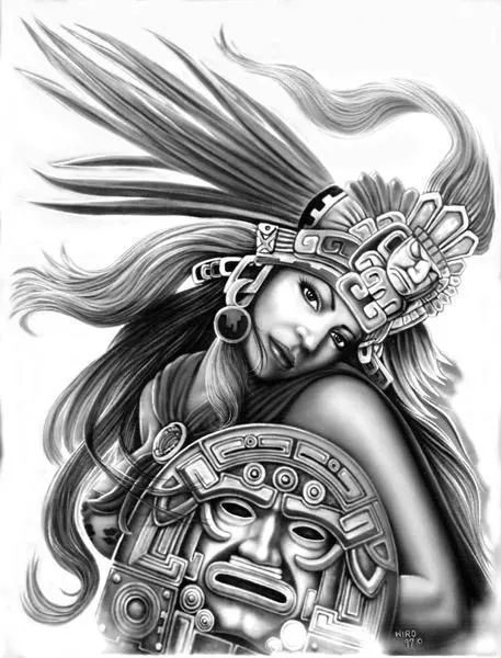 Lowrider Girl Drawings | Lowrider Arte Aztec Drawings I18 Jpg ...