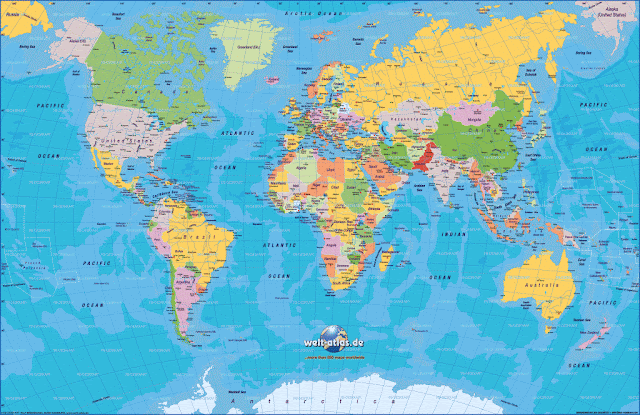 LUGARES DONDE VIAJAR: MAPAMUNDI. MAPA FÍSICO Y POLÍTICO DEL MUNDO