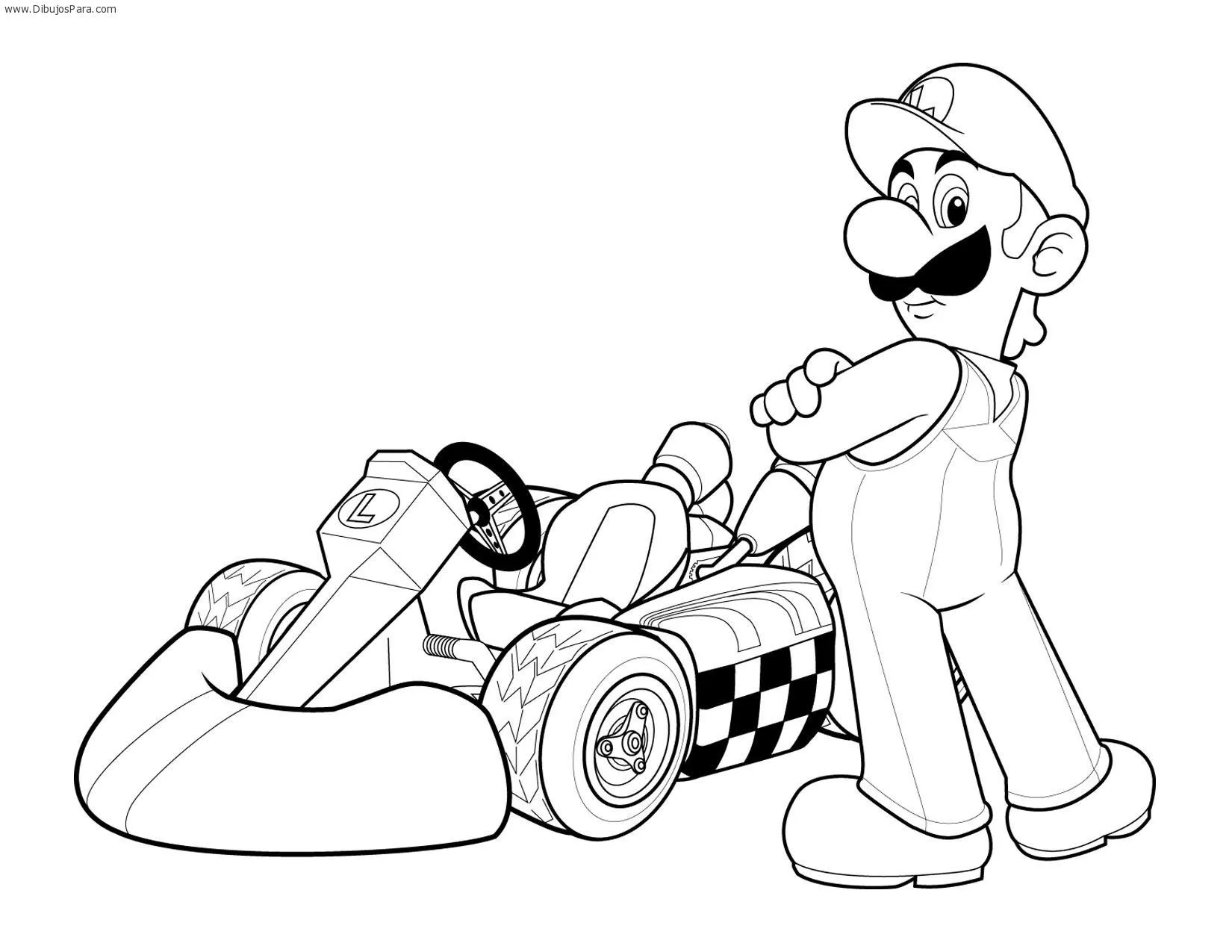  ... de Luigi | Dibujos de Karting para Pintar | Dibujos para Colorear