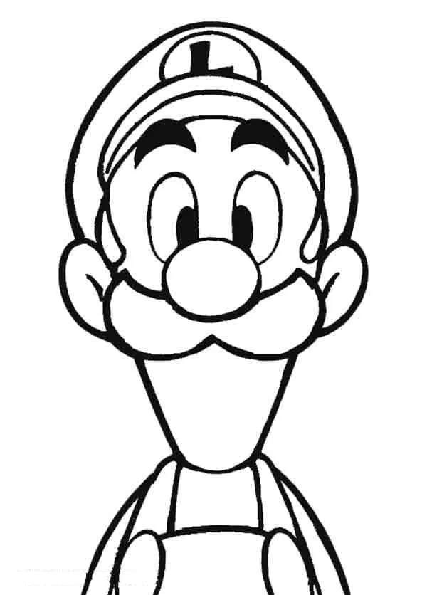 Luigi Face coloring page - Download, Print or Color Online for Free