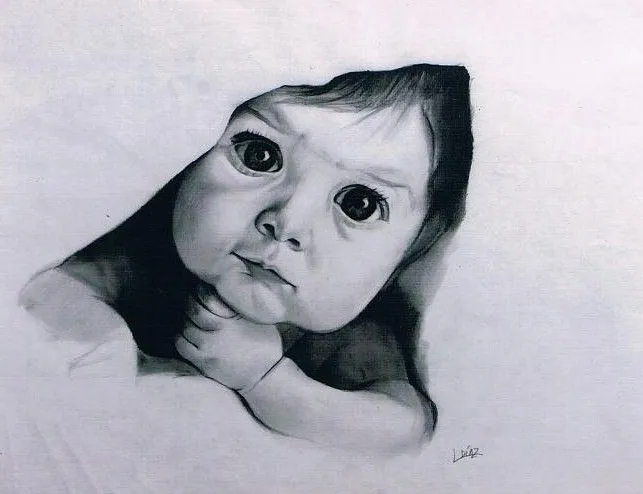 Dibujos a carboncillo de bebés - Imagui