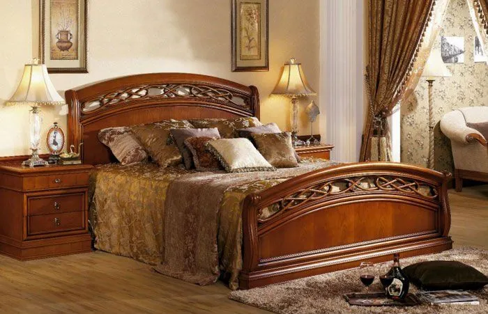 De lujo del diseño clásico de madera cama de conjunto de muebles ...