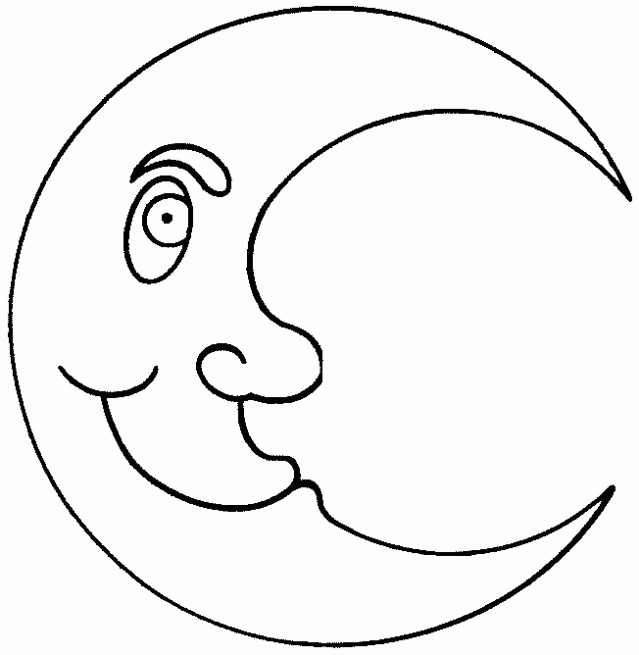 Dibujo de Luna. Dibujo para colorear de Luna. Dibujos infantiles ...