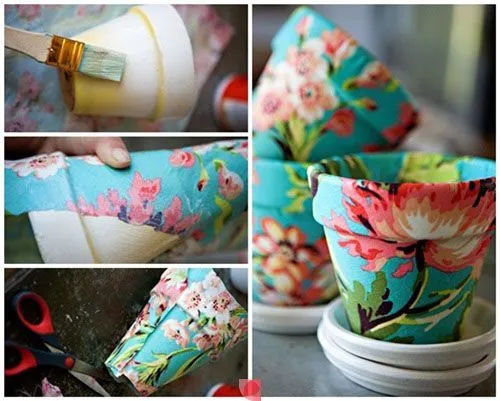macetas coloridas! | MACETAS | Pinterest | Fabric Glue, Decoupage ...