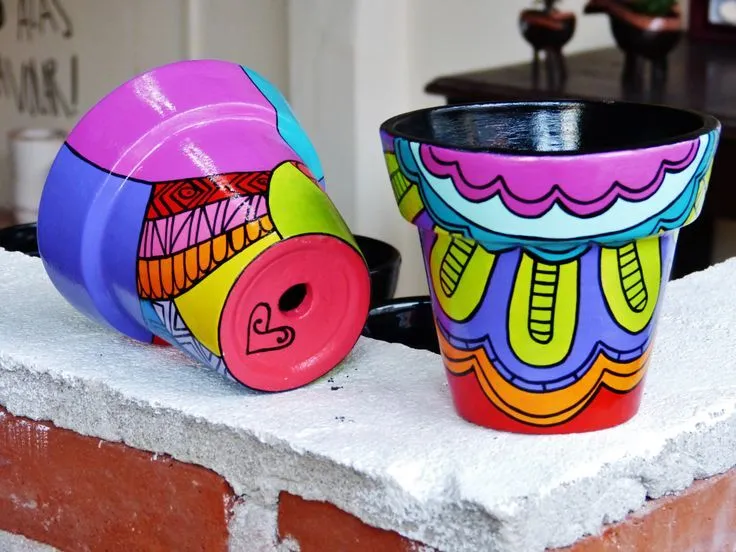 macetas pintadas a mano | Vasos decorados | Pinterest