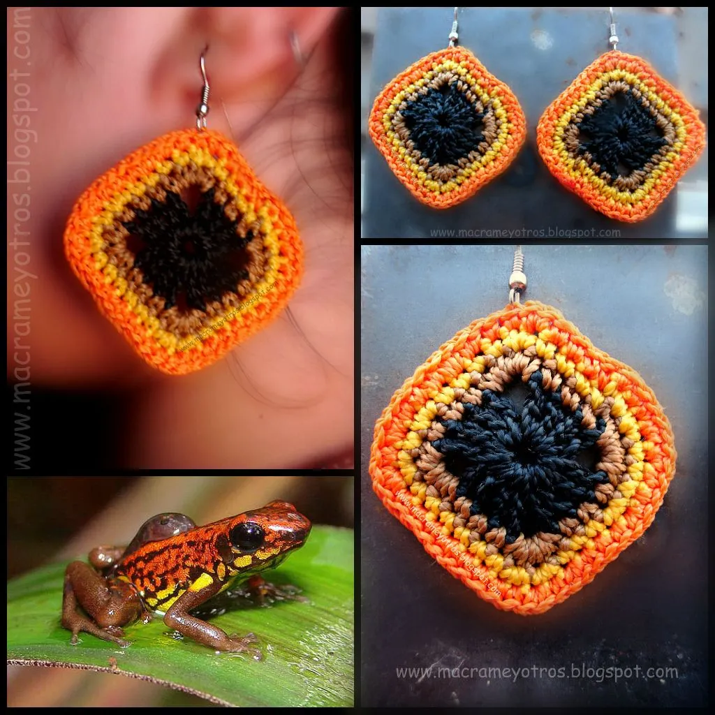 Macrame y Otros: Aros Crochet Inspiracion en colores de la Naturaleza