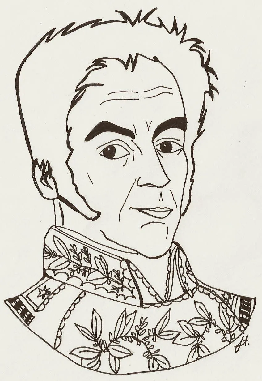 Simón Bolívar Para colorear II