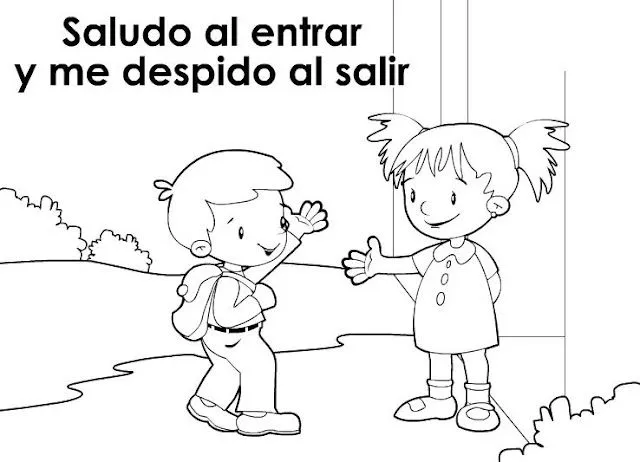 Dibujos para colorear de normas de cortesia para niños - Imagui