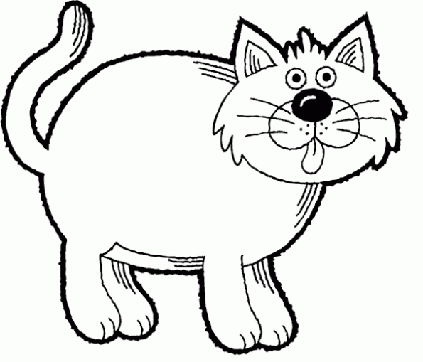 Dibujo de Gatos para colorear. Dibujos infantiles de Gatos ...