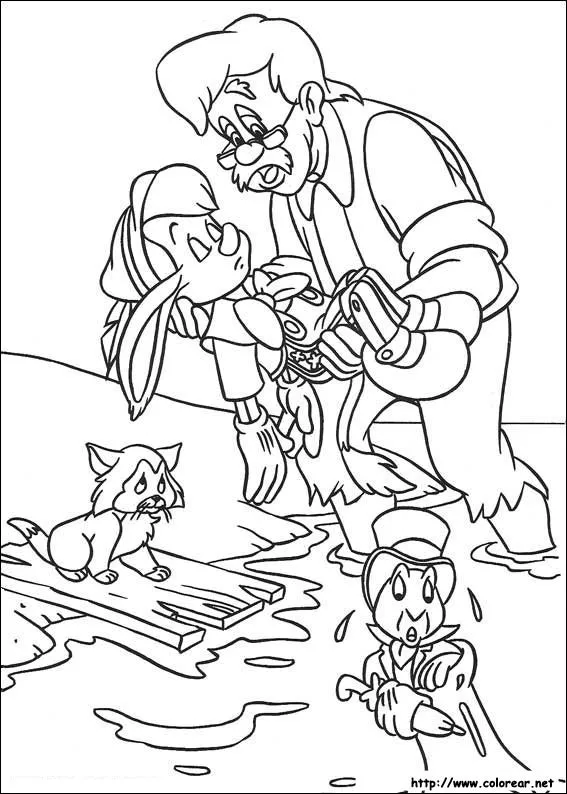 Maestra de Infantil: Dibujos para colorear de Pinocho. Cuento.