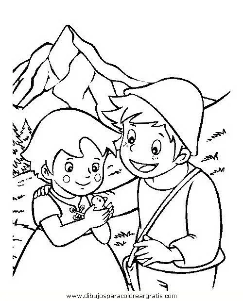 Maestra de Infantil: Heidi y Pedro. Dibujos para colorear.