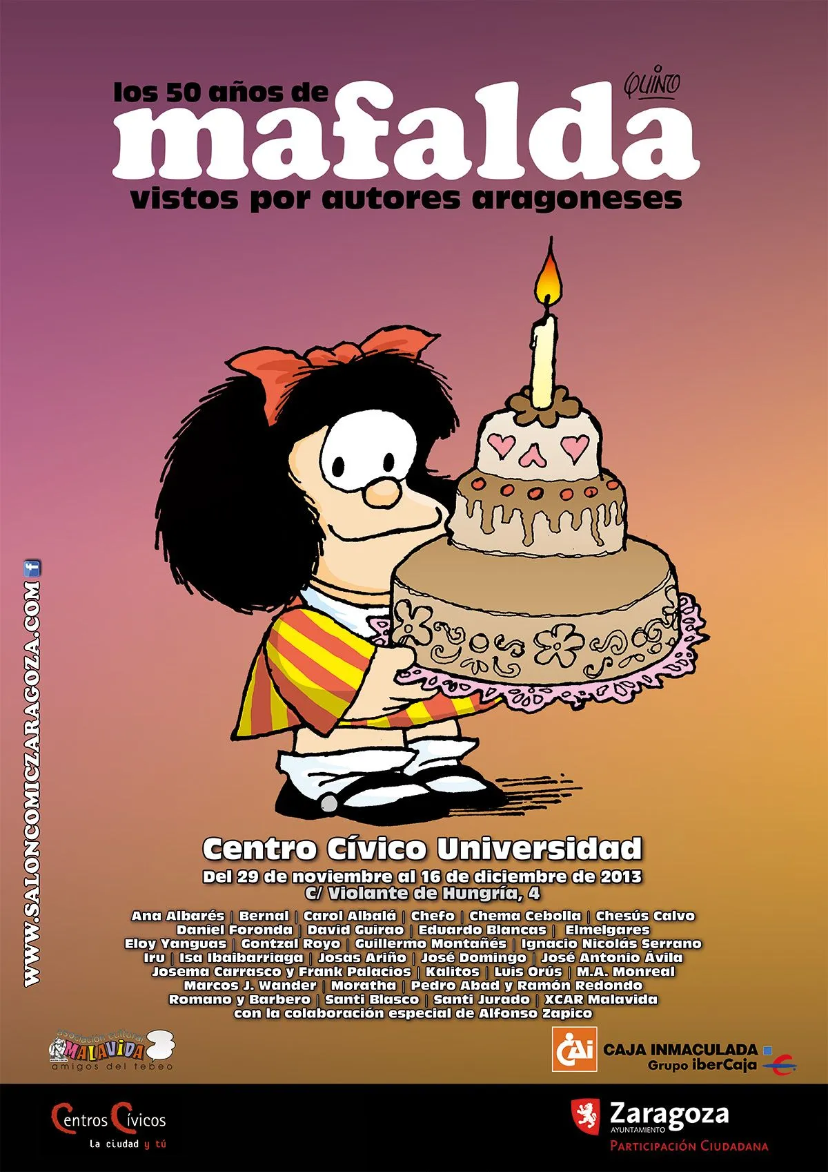 Mafalda sopla 50 velas en el XII Salón del Cómic de Zaragoza ... Mafalda sopla 50 velas en el XII Salón del Cómic de Zaragoza ...