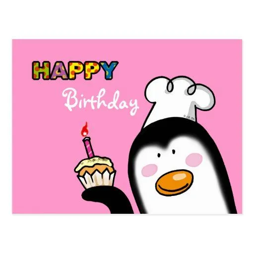 Magdalena del pingüino del feliz cumpleaños postales | Zazzle