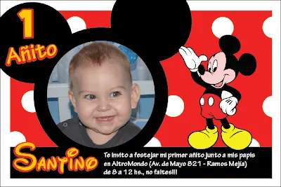 Hacer Tarjetas De Invitacion De Primer Anito De Mickey Mouse Bebe Para ...