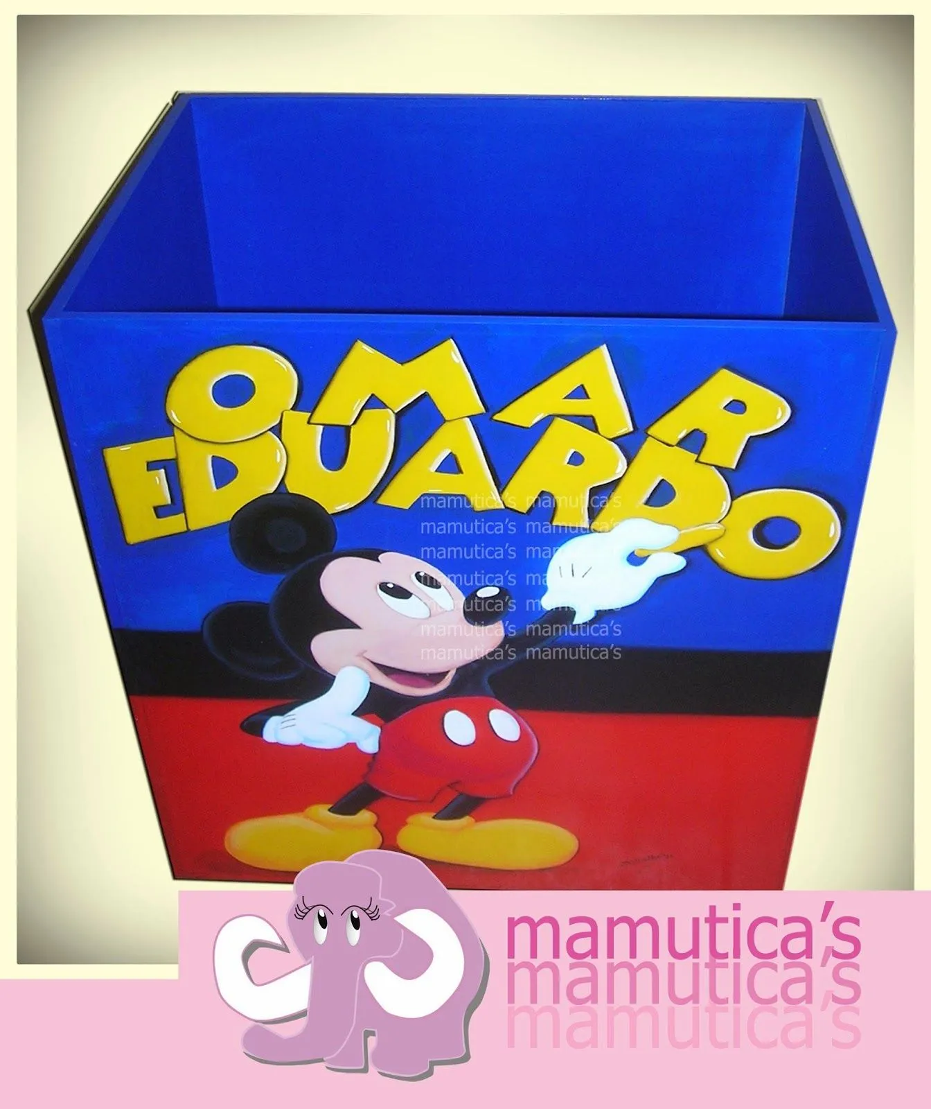 Mamutica's: Caja de MDF para regalos de Mickey Mouse personalizada