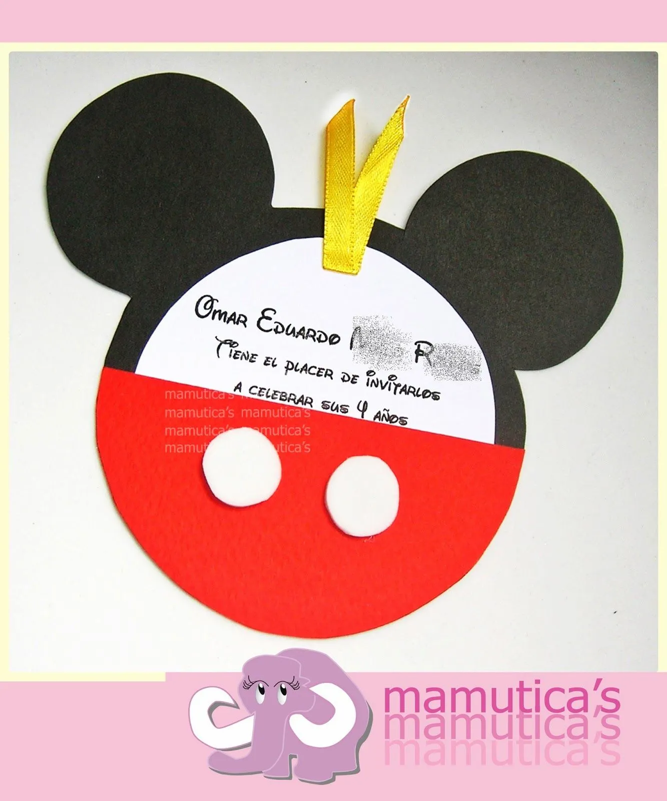 Mamutica's: Tarjetas de invitación cumpleaños Mickey Mouse