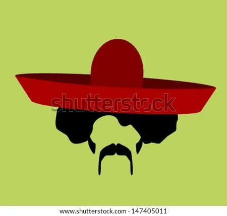 Man With Afro Wearing Sombrero Stock Vector Illustration 147405011 ...
