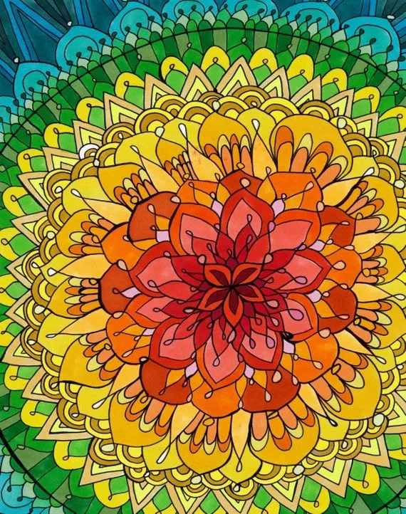 Mandala Apocalipsis Print arco iris Copic por PaintMyWorldRainbow