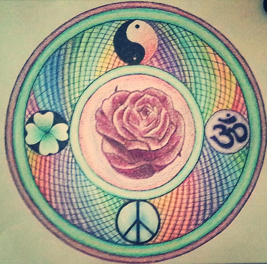 mandala rose clover ying yang peace ohm colours by TamaraButterfly ... mandala rose clover ying yang peace ohm colours by TamaraButterfly ...