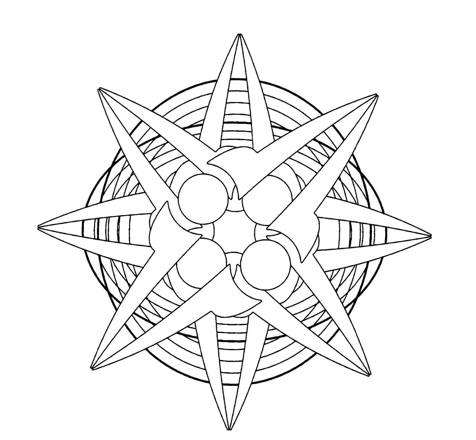 Mandalas Para Pintar: Estrella sobre círculos