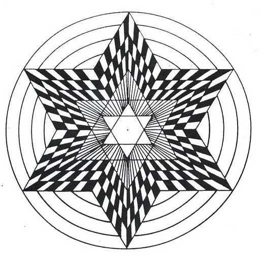 Mandalas Para Pintar: en forma de estrella negro y blanco Mandalas Para Pintar: en forma de estrella negro y blanco