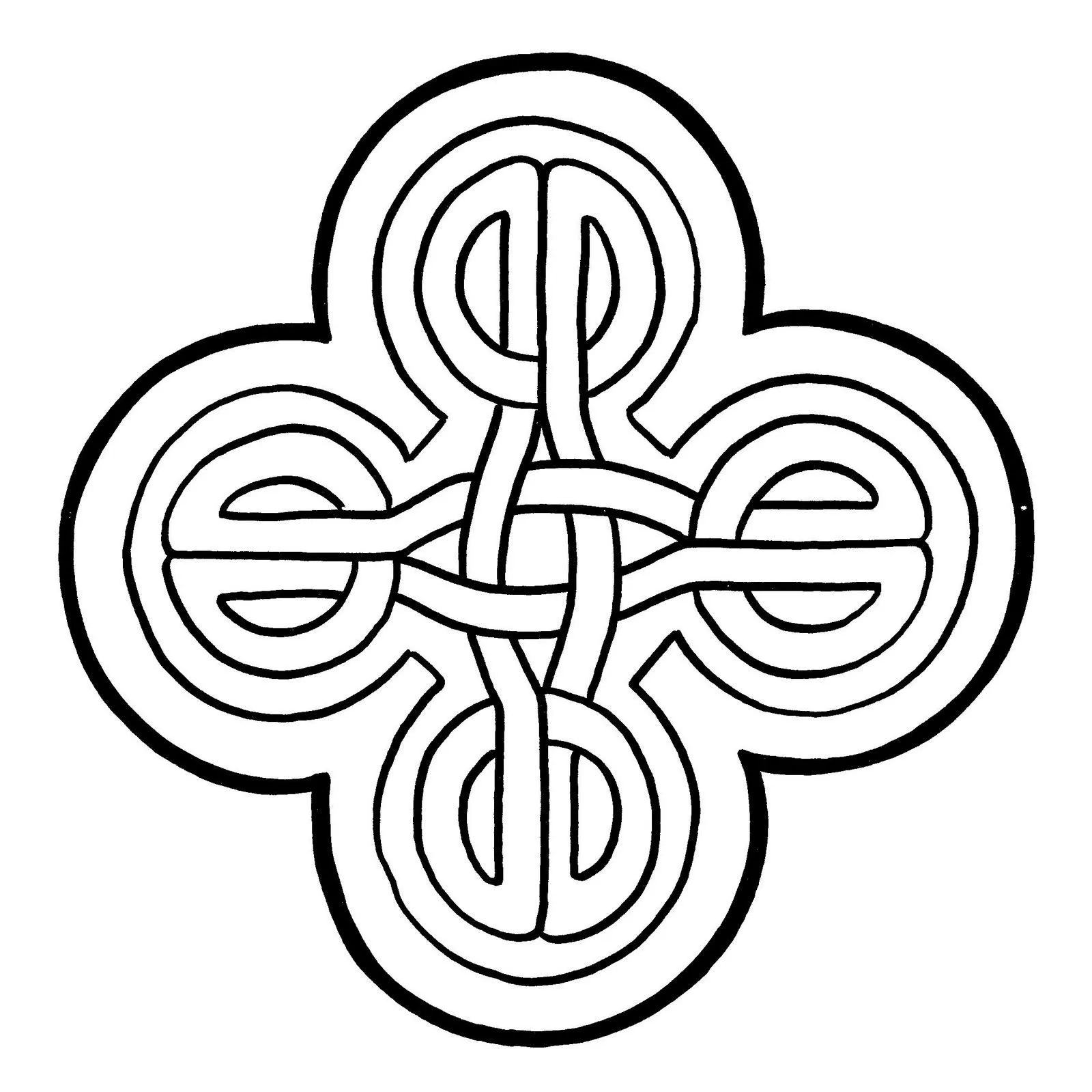 Mandalas Para Pintar: Cuatro nudos celtas entrelazados