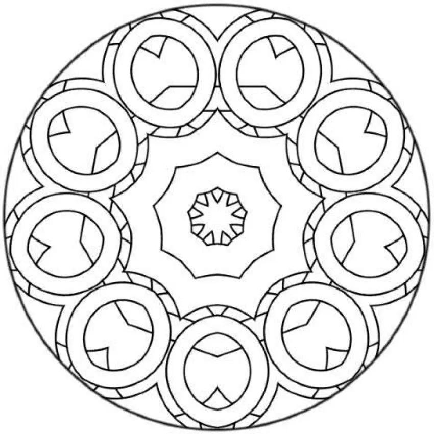 MANDALAS ROSETON para colorear - Rosetón con círculos MANDALAS ROSETON para colorear - Rosetón con círculos