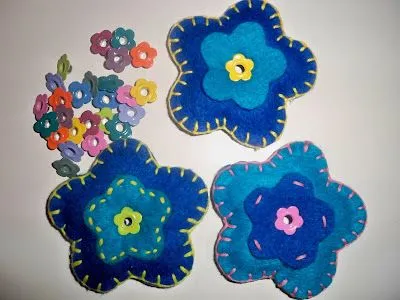 Hecho a mano Handmade: Flores de fieltro - Felt Flowers