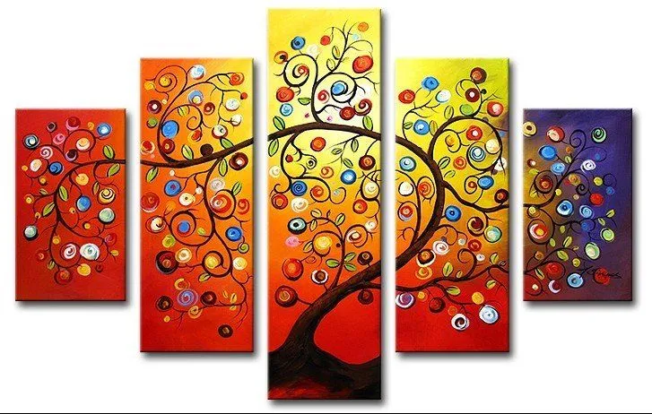 arte de la pared Hermosa árboles de color la decoración del hogar ...