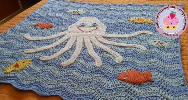 Manta bebe pulpo – octopus baby blanket | Labores de Najma