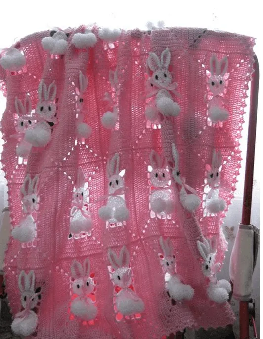 Manta Infantil Conejitos Patron - Patrones Crochet