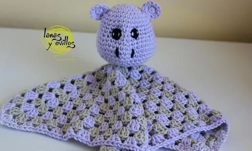 Manta de Seguridad a Crochet para Bebé - Hipopótamo Amigurumi ...
