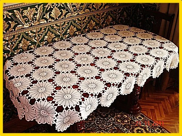 Mantel rectangular tejido a crochet paso a paso - Imagui