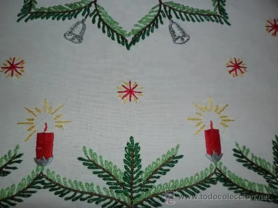 mantel navideño bordado - Comprar en todocoleccion - 25296337 ...