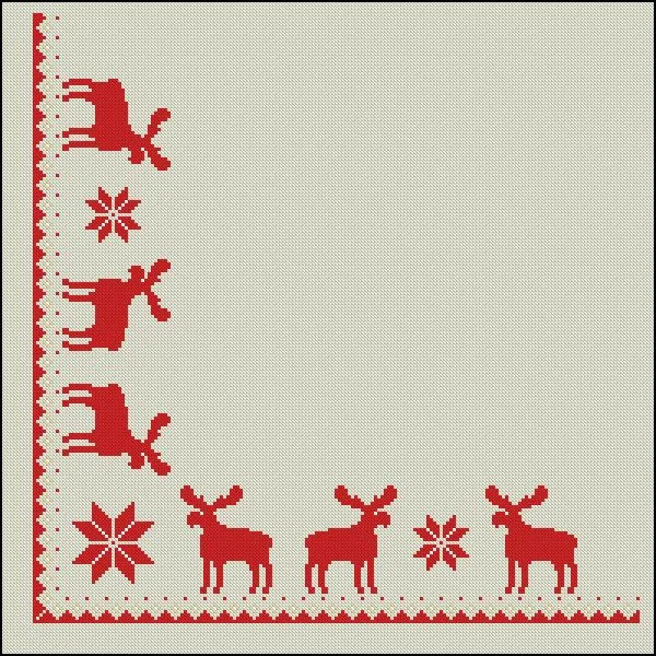 Manteles navideños bordados en punto de cruz - Imagui