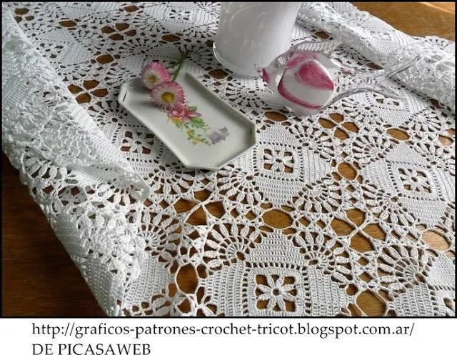MANTEL TEJIDO A GANCHILLO CON SU GRAFICO | crochet - items | Pinterest