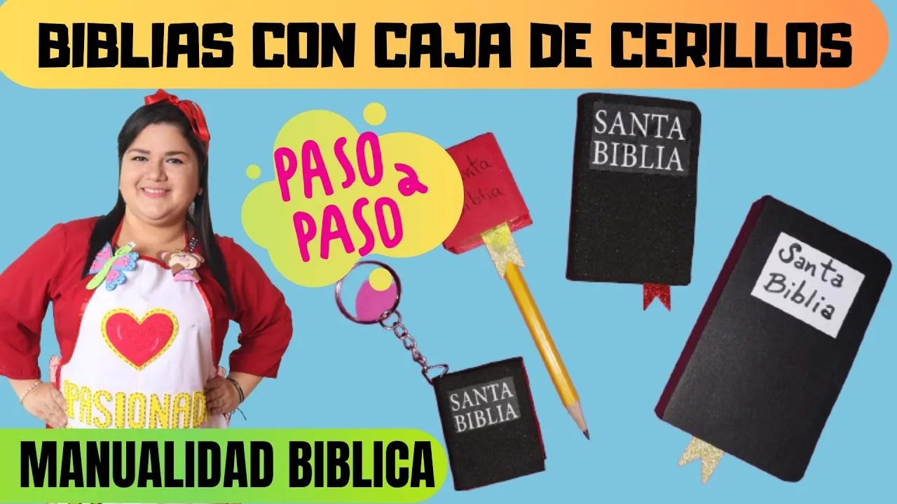 MANUALIDAD BIBLICA - BIBLIAS CON CAJA DE FOSFORO O CERILLOS - PASO A PASO -  MES DE LA BIBLIA - YouTube