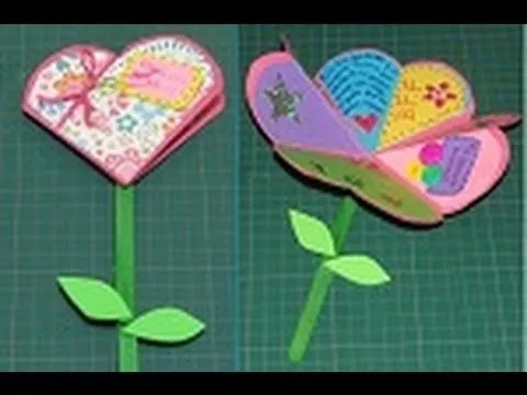 Manualidad para San Valentín: Carta de Corazón a Flor - YouTube