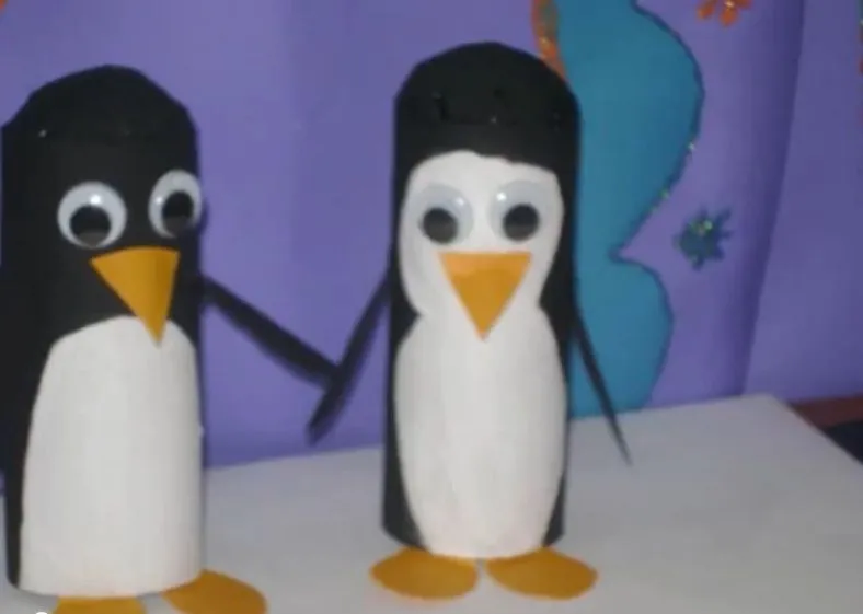 Manualidad para niños: pingüino de papel higiénico · Manualidades ...