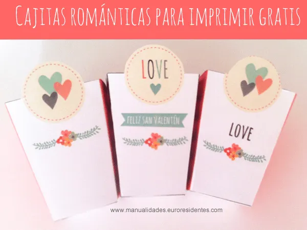 Manualidades: Cajas románticas para imprimir