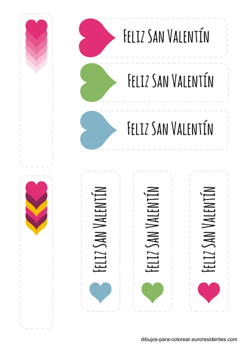 Manualidades: Etiquetas para San Valentín gratis