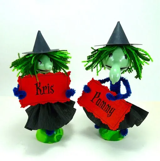MANUALIDADES PARA HALLOWEEN: BRUJITAS Y ESQUELETOS MANUALIDADES PARA HALLOWEEN: BRUJITAS Y ESQUELETOS