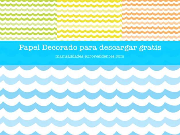 Manualidades: Papel decorado con dibujos de olas